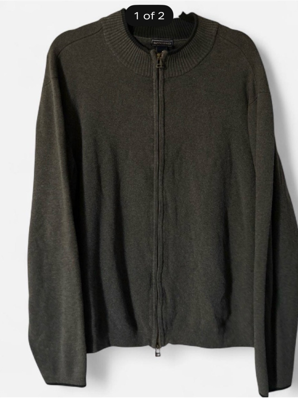 Saddlebred Olive Green Full-Zip Men's Sweater